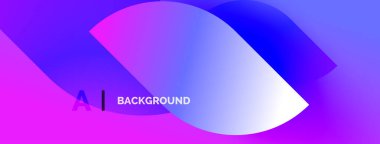 Arkaplanda canlı mor, mavi renkler var. Mesajda Al BACKground yazıyor. Minimalist tasarım, modern estetik. Yumuşak renk geçişleri mevcut.