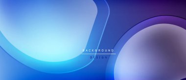 Soyut mavi mor eğimli arkaplan. Pürüzsüz akış şekilleri modern tasarım yaratır. Minimalist estetik, afişler ve başlıklar için uygun.