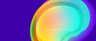 Soyut, enerjik bir arkaplan. Üst üste binen renkli katmanlar dinamik görsel efekt yaratır. Gradyan geçişler, düzgün kıvrımlar, modern tasarım.