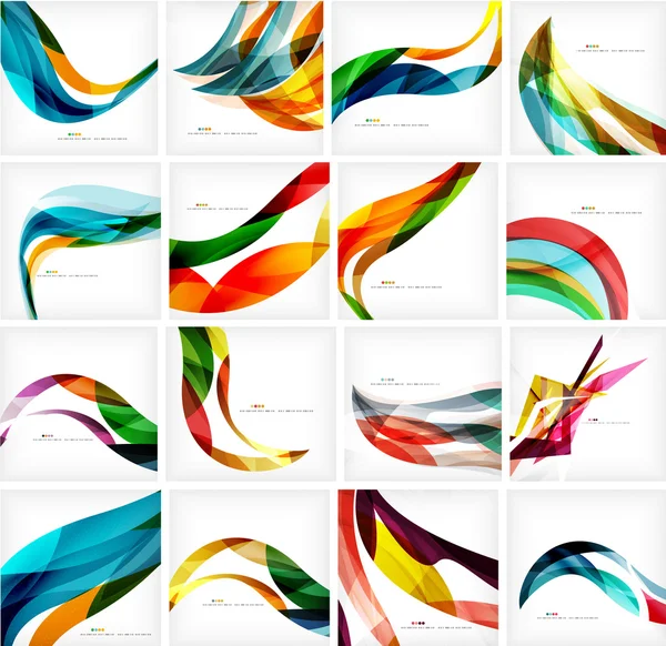 Conjunto de fondos abstractos de movimiento fluido de colores. Diseños de onda futurista suave — Archivo Imágenes Vectoriales