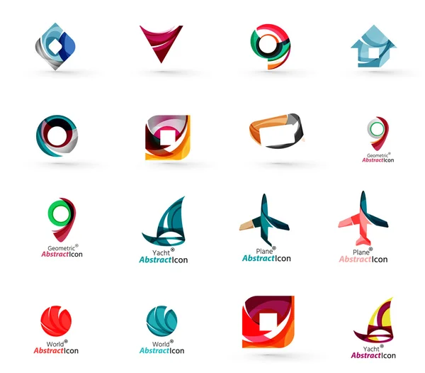 Conjunto de ícones abstratos do logotipo da viagem. Símbolos web de negócios, aplicações ou internet — Vetor de Stock