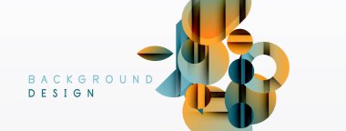 Soyut geometrik şekiller çakışıyor. Sıcak renkler, modern tasarım elementlerini oluşturan havalı tonlarla harmanlanır. Minimalist tarz, temiz estetik..