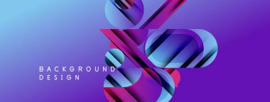 Soyut geometrik şekiller, canlı mavi mor gradyan. Arkaplan, sunum ve dijital sanat için modern tasarım ögesi.