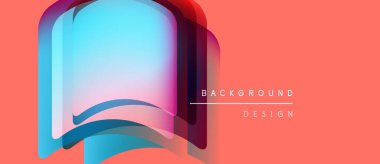 Soyut kitap katmanları, canlı renkler, mercan arkaplan. Modern tasarım ögesi, gradyan etkisi, basit kompozisyon.