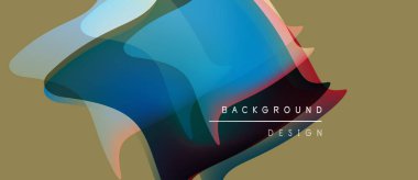 Soyut sıvı şekilleri örtüşür, canlı renk karışımları yaratır. Arkaplanda metin arkaplanı ve tasarım var. Minimalist estetik, sıcak nötr tonlar hakim.