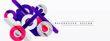 Soyut geometrik şekiller, canlı renkler, dinamik bileşim. Arka planlar ve sunumlar için modern tasarım öğesi. Temiz, minimalist estetik.