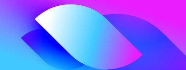 Soyut gradyan şekiller çakışıyor. Canlı maviler, morlar, pembeler dinamik kompozisyon oluşturur. Modern tasarım, düzgün geçişler, dijital sanat.