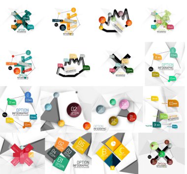 Soyut geometrik kağıt Infographic afiş şablonları