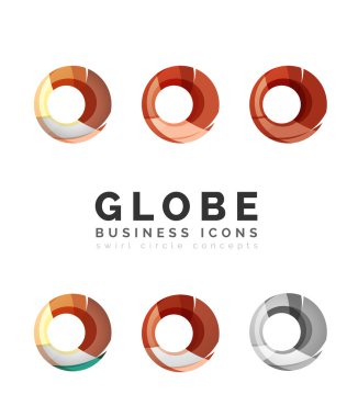 Küre Küre veya daire logo iş simgeler kümesi