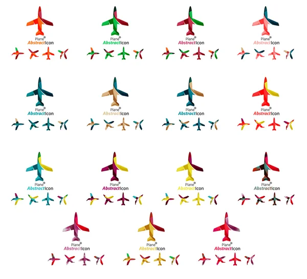 Conjunto de iconos de logotipo de avión de color — Archivo Imágenes Vectoriales