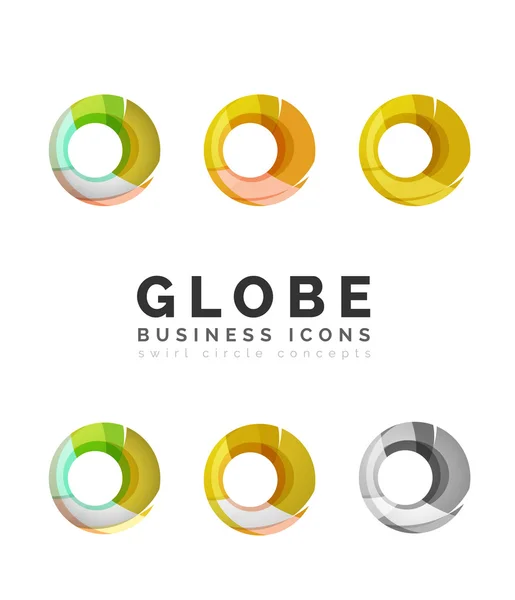グローブ球やサークルのロゴのビジネス アイコンのセット — ストックベクタ