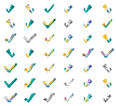 Dizi soyut Tamam ve kene simgeler, iş logo kavramları, temiz modern geometrik tasarım