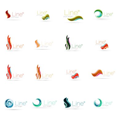 Soyut dalgalı öğeler kümesi. Daireler, swirls ve dalgalar ile boşaltmak mesajın için