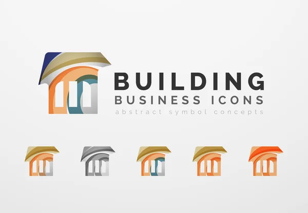 Zbiór nieruchomości lub tworzenie logo firmy ikony — Wektor stockowy