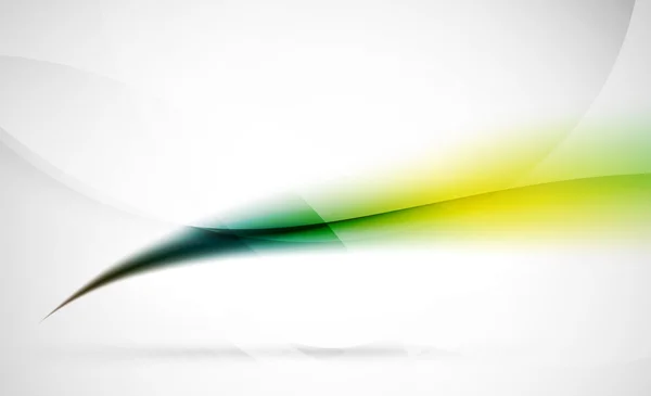 Green wave line in light space. Abstract background — Stok Vektör