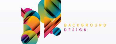 Soyut renkli şekiller örtüşür, dinamik görsel efekt yaratır. Modern tasarım arka planlar ve sunumlar için uygundur. Parlak renkler kompozisyona hakim.