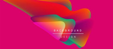 Canlı soyut şekiller örtüşüyor, akışkan renkli tasarım yaratıyor. Pembe arka plan, dinamik görsel etkiyi vurgular. Metin arkaplan tasarımı okur.