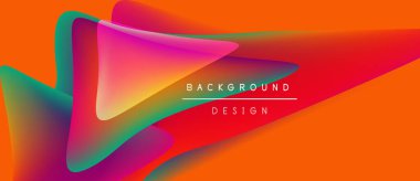 Soyut canlı şekiller turuncu arka planla örtüşüyor. Sıvı formlar dinamik görsel ilgi yaratır. Arka planlar için modern tasarım ögesi.