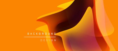 Abstract orange background. Fluid shapes overlap creating dynamic visual effect. Modern design suitable for digital projects.