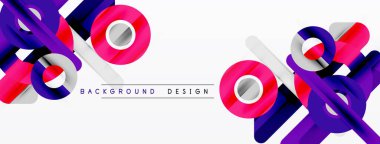 Soyut geometrik şekiller, canlı mor, pembe renkler. Modern tasarım elementleri dinamik görsel etki yaratır. Beyaz arkaplan karşıtlık sağlar.