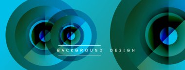 Soyut tasarım eşmerkezli daireler, canlı deniz mavisi renkleri, koyu merkez. Modern estetik, arka planlar ve sunumlar için uygun..