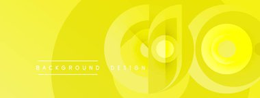 Bright yellow abstract layers create dynamic visual effect. Minimalist design features text background design. Modern, clean aesthetic.