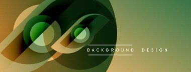 Soyut tasarım akışkan şekiller, gradyanlar içerir. Renkler arasında yeşil, kahverengi, altın var. Modern estetik arka planlar için uygundur.