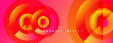 Abstract vibrant circles overlap, creating dynamic pinkorange background. Text reads background design centered within composition.