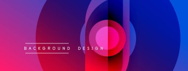 Soyut renkli çemberler dinamik arkaplan oluşturur. Metin arka plan tasarımı okur. Canlı gradyanlar modern estetik sunar.