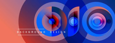 Soyut renkli çemberler dinamik arkaplan yaratır. Gradyan renkler harmanlanarak modern görsel tasarım oluşturur. Yumuşak geçişler, canlı tonlar.