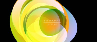 Soyut, enerjik katmanlar oval şekil yaratıyor. Sarılar, yeşiller, portakallar harmanlanır ve dinamik bir arka plan tasarımı oluşturur. Yumuşak gradyanlar modern estetik sunar.