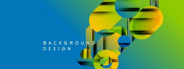 Soyut geometrik şekiller, parlak mavi, sarı ve yeşil eğimlerle örtüşür. Modern tasarım dinamik hareket, derinlik öneriyor. Arkaplan metni arkaplan tasarımı okur.