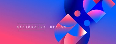 Soyut eğim arkaplanı. Canlı pembeler, maviler pürüzsüzce harmanlanır. Geometrik şekiller, dinamik görsel efekt oluşturur. Modern tasarım ögesi.