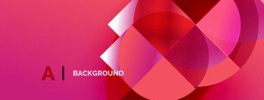 Soyut pembe arkaplan özellikleri üst üste binen geometrik şekiller. Gradyan renkler dinamik görsel efekt yaratır. Metin Al BACKground okuyor.