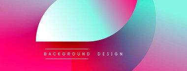 Vibrant abstract background. Overlapping shapes create dynamic color gradients. Pink, blue, turquoise hues dominate design. Modern aesthetic.