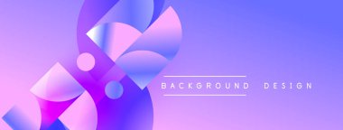 Soyut mor dizayn, üst üste binen şekiller, gradyanlar. Arka planlar, pankartlar, sunumlar için modern estetik.