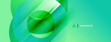 Soyut yeşil katmanlar dinamik bileşim yaratır. Yumuşak eğimler hareketi, derinliği, modern tasarımı, estetiği akla getiriyor.