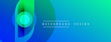 Soyut eğim arkaplanı. Mavi, yeşil renkler düzgün bir şekilde harmanlanır. Modern tasarım elementleri dinamik görsel etki yaratır. Basit metin örtüsü mevcut.