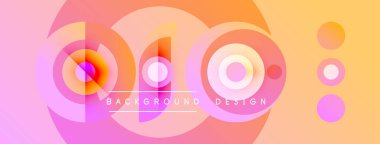 Soyut enerjik tasarım eşmerkezli daireler, gradyan renkler içerir. Pembe, turuncu, mor renkler dinamik görsel efekt yaratır. Metin arkaplan tasarımı okur.