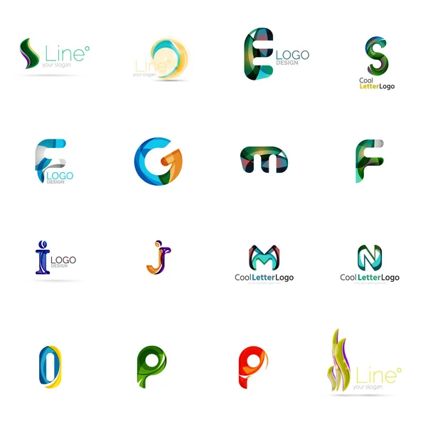 Sada univerzálních společnosti logo nápady, obchodní ikona kolekce — Stockový vektor