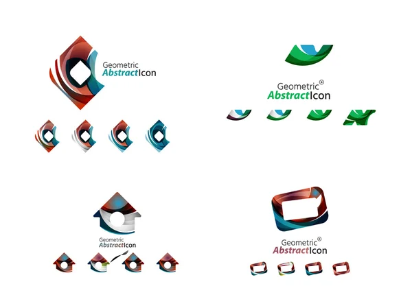 Formes géométriques abstraites universelles - emblèmes commerciaux — Image vectorielle