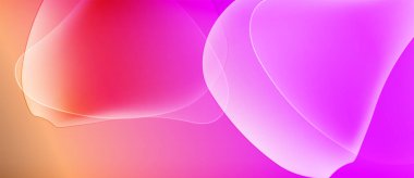 Soyut sıvı şekiller harmanlanarak canlı pembe ve portakallar yaratır. Yumuşak eğimler hareketi, ışık etkileşimini önerir. Yumuşak dokular kompozisyona hakim..