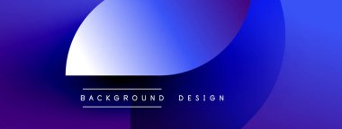 Abstract gradient background. Blue, purple hues blend smoothly. Minimalist design features text elements below curves. Modern aesthetic.