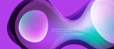 Soyut mor arkaplan akışkan şekiller, gradyanlar. Modern tasarım elementleri dinamik görsel doku oluşturur. Yumuşak eğriler kompozisyona hakim.