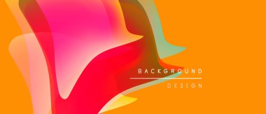 Soyut sıvı şekiller, canlı renkler, turuncu fon. Dijital projeler ve sunumlar için modern tasarım öğesi. Yumuşak gradyanlar dinamik görsel etki yaratır.