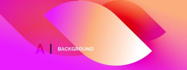 Soyut eğim arkaplanı. Pembe, mor, turuncu renkler düzgün bir şekilde harmanlanır. Mesajda Al BACKground yazıyor. Minimalist tasarım, canlı renkler.