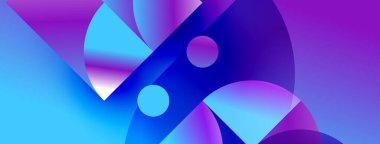 Soyut sıvı şekiller, canlı maviler, mor karışımı. Dinamik bileşim modern görsel etki yaratır. Yumuşak eğimler hareketi, enerjiyi gösterir.