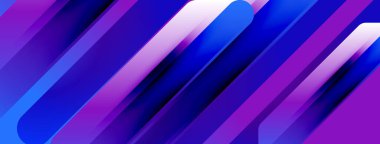 Soyut geometrik tasarım. Çapraz çizgiler parlak mor ve mavi renkler yaratır. Modern estetik, parlak bir sunum.