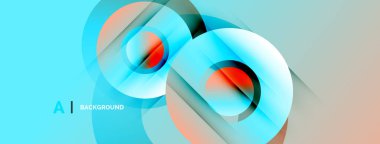 Soyut tasarım, üst üste binen daireler, canlı renkler, düzgün eğimler. Modern estetik dijital arkaplanlar ve sunumlar için uygundur.