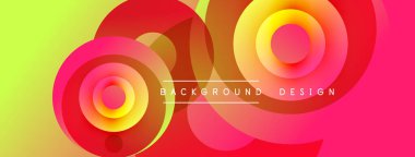 Soyut renkli çemberler çakışıyor. Canlı gradyanlar dinamik görsel efekt yaratır. Arkaplan ve sunumlar için modern tasarım ögesi.